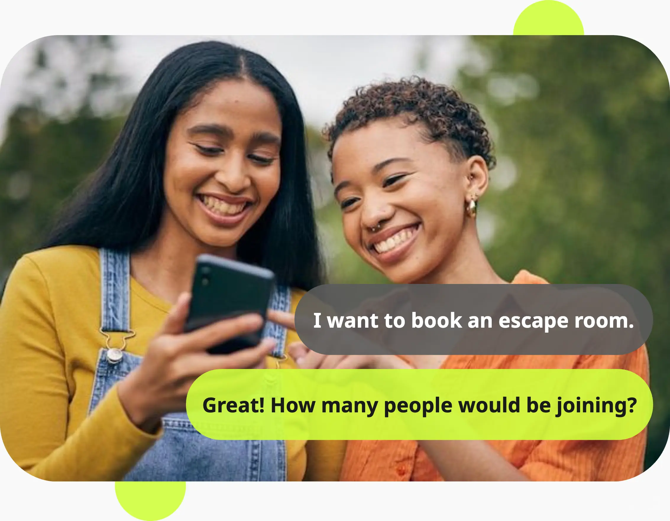Booking interface mobile